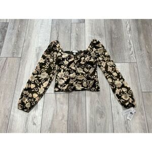 Brannan floral ruched cold shoulder blouse size XS
